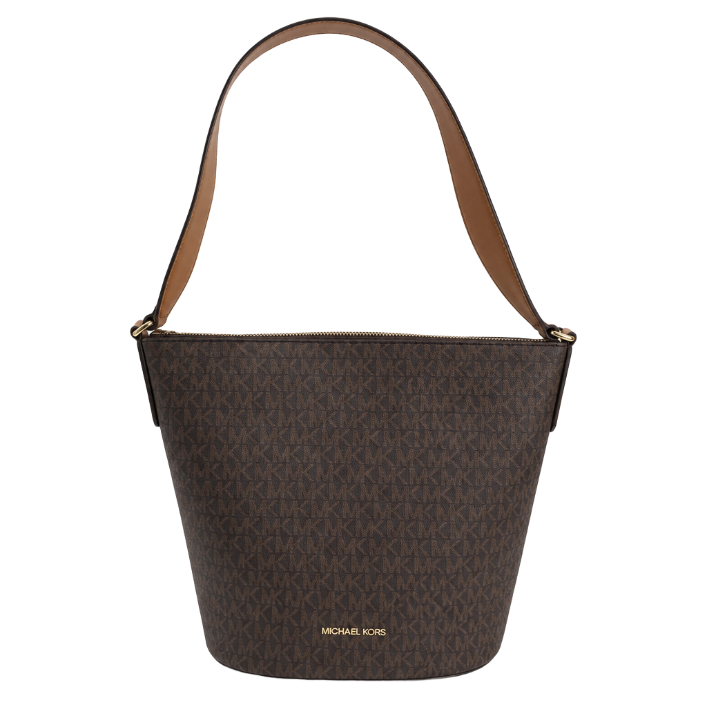 Michael Kors Brown Saffiano Leather Shoulder Tote Bag Large MK Purse 1