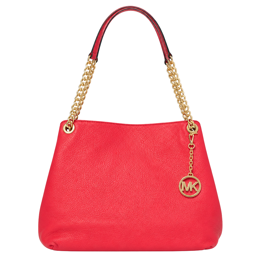 Authentic Michael Kors red leather shoulder bag true statement piece. 1