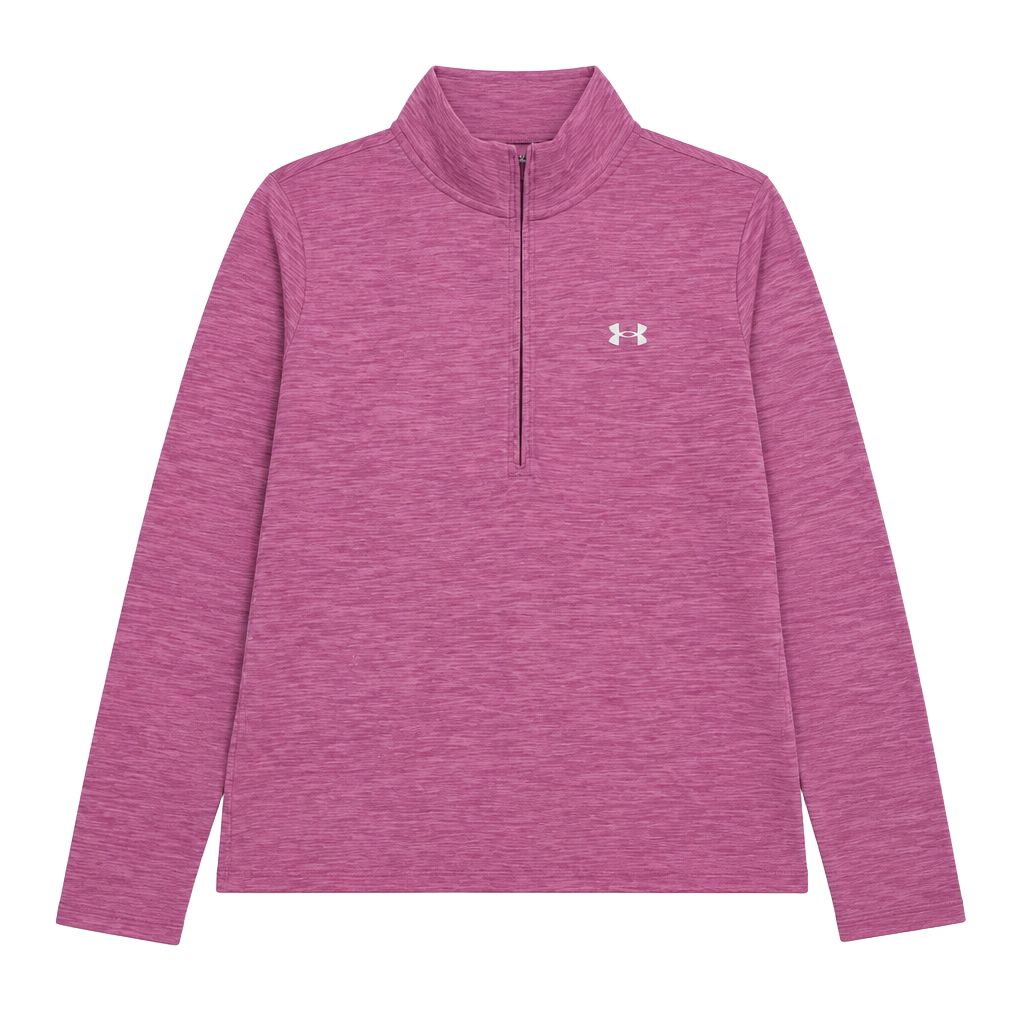 Under Armour Women's Tech Twist 1/2 Zip Long Sleeve Pullover Shirt Pink 1