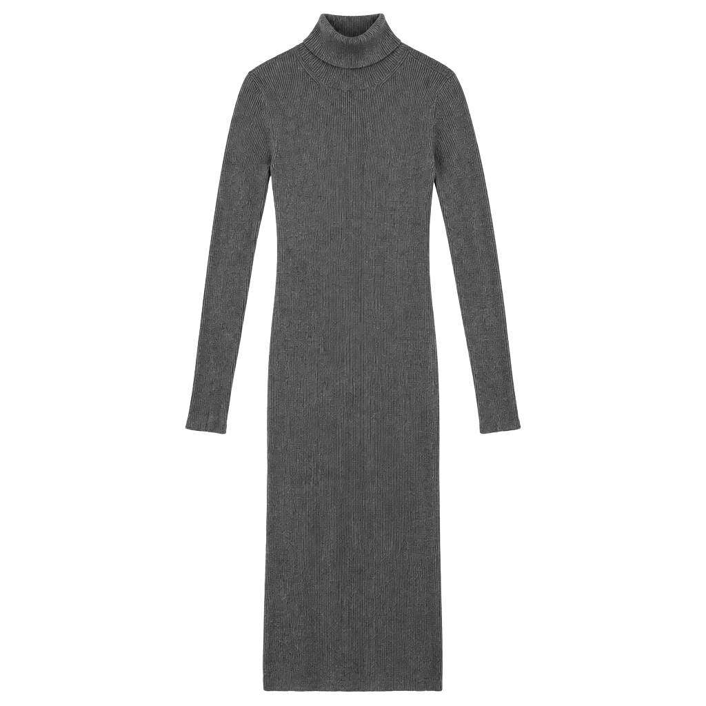 Express Ribbed Turtleneck Sweater Dress Size S Gray 1
