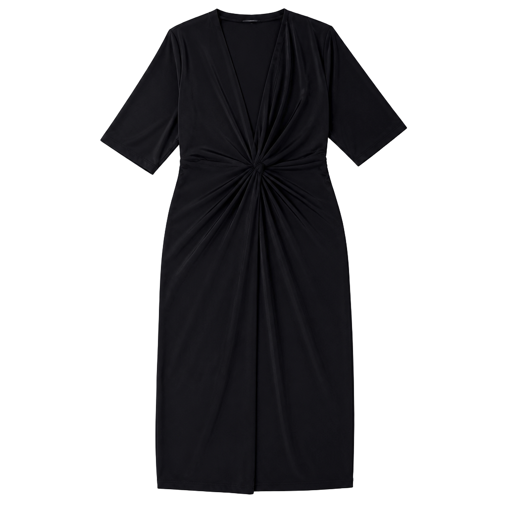 Express Black Twist Front Midi Dress Size S 1