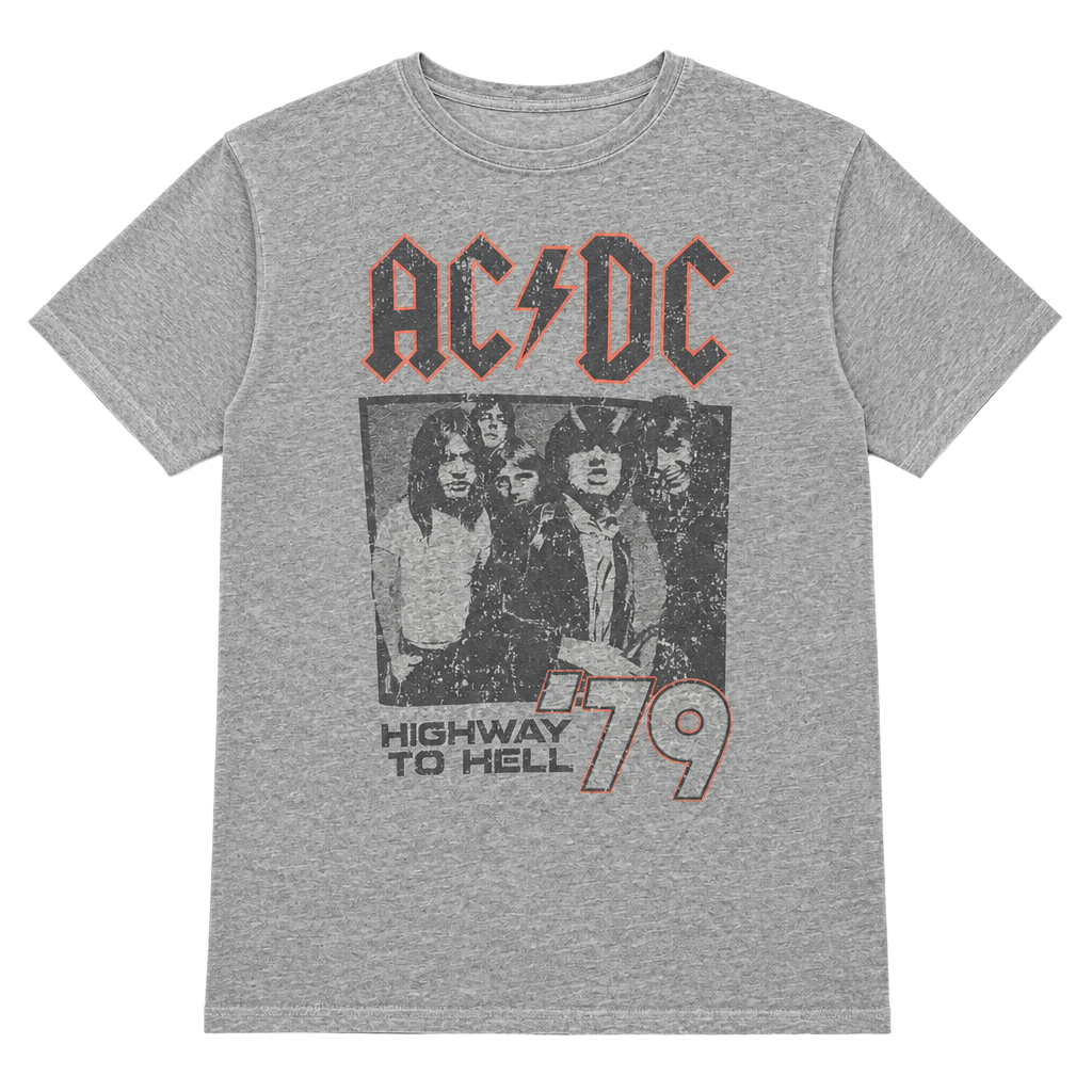 AC/DC Highway To Hell 79 Band T-Shirt Size L Gray Cotton 1