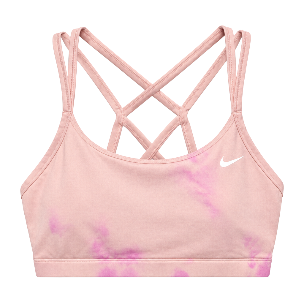 Nike Dri-FIT Strappy Sports Bra Size L Pink Tie Dye Activewear 1