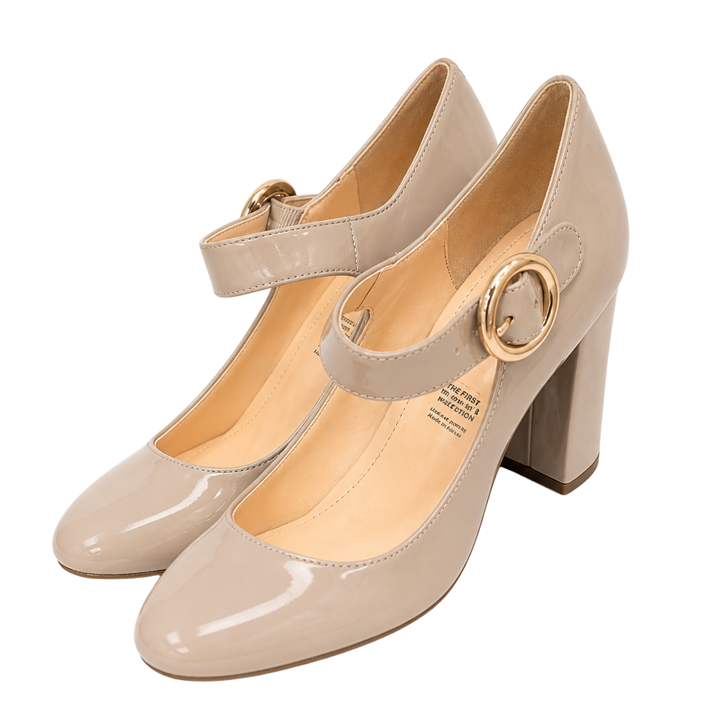 Liz Claiborne Mary Jane Heels
Nude
Patent Leather Block Heel
Shiny, Dressy, Formal, Chunky 1