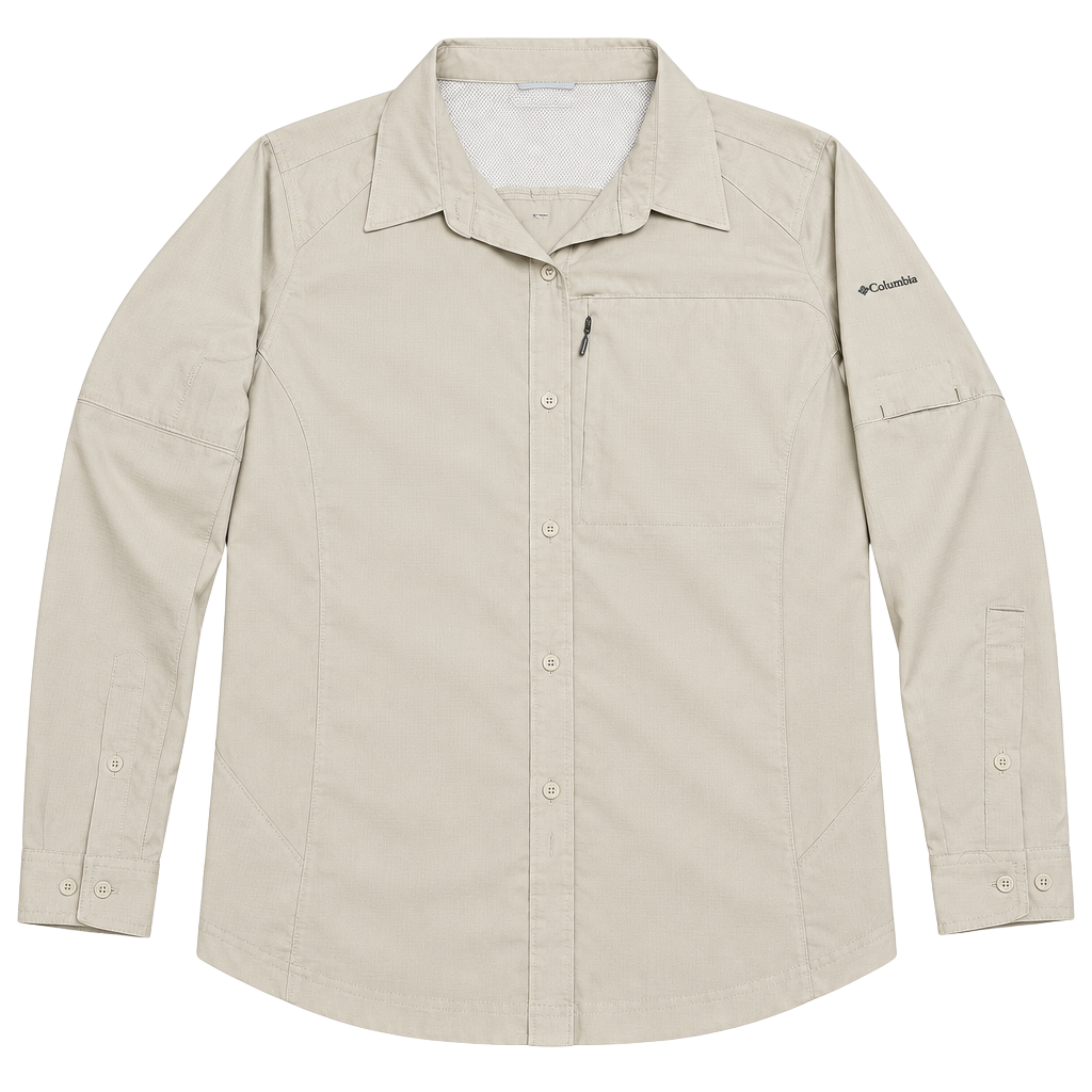 Columbia Silver Ridge Long Sleeve Shirt Size 1X/1TF Tan Omni-Shade 1