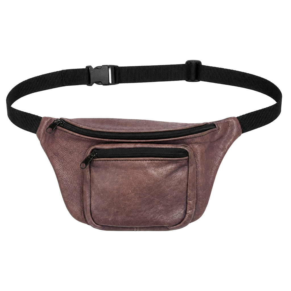 Vintage Purple Leather Waist Bag Fanny Pack 1