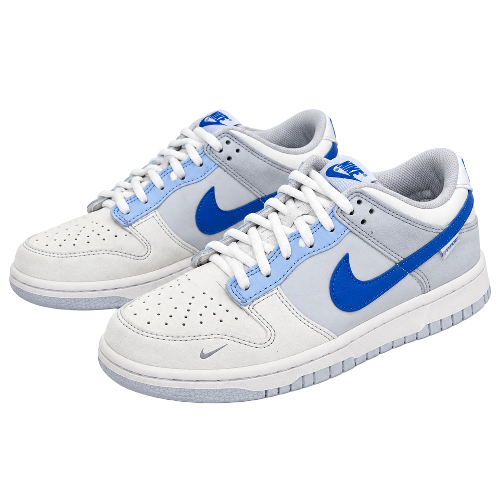 Nike Dunk Low GS White/Blue/Gray Colorblock Sneakers Youth US 4.5Y FB1843-141 1