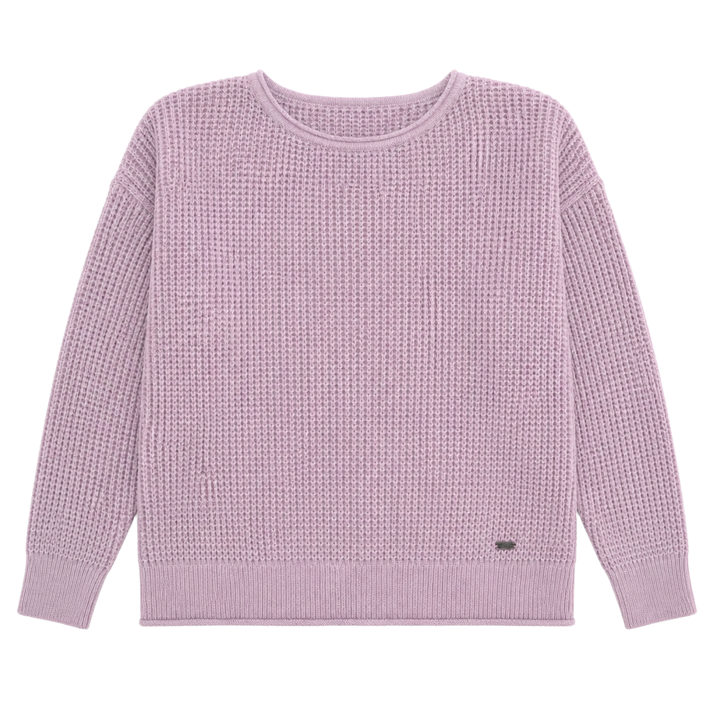 Hollister Shaker Stitch Boatneck Sweater in Lilac 1