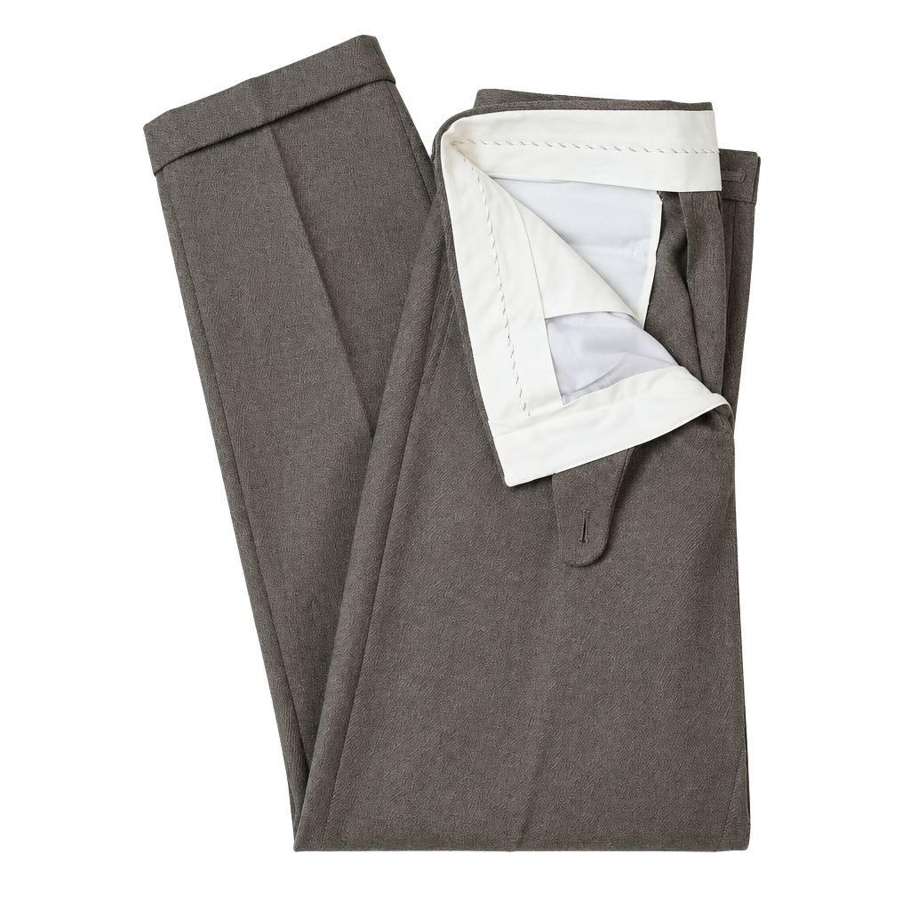 Southwick Wool Dress Trousers Taupe Cuffed 1