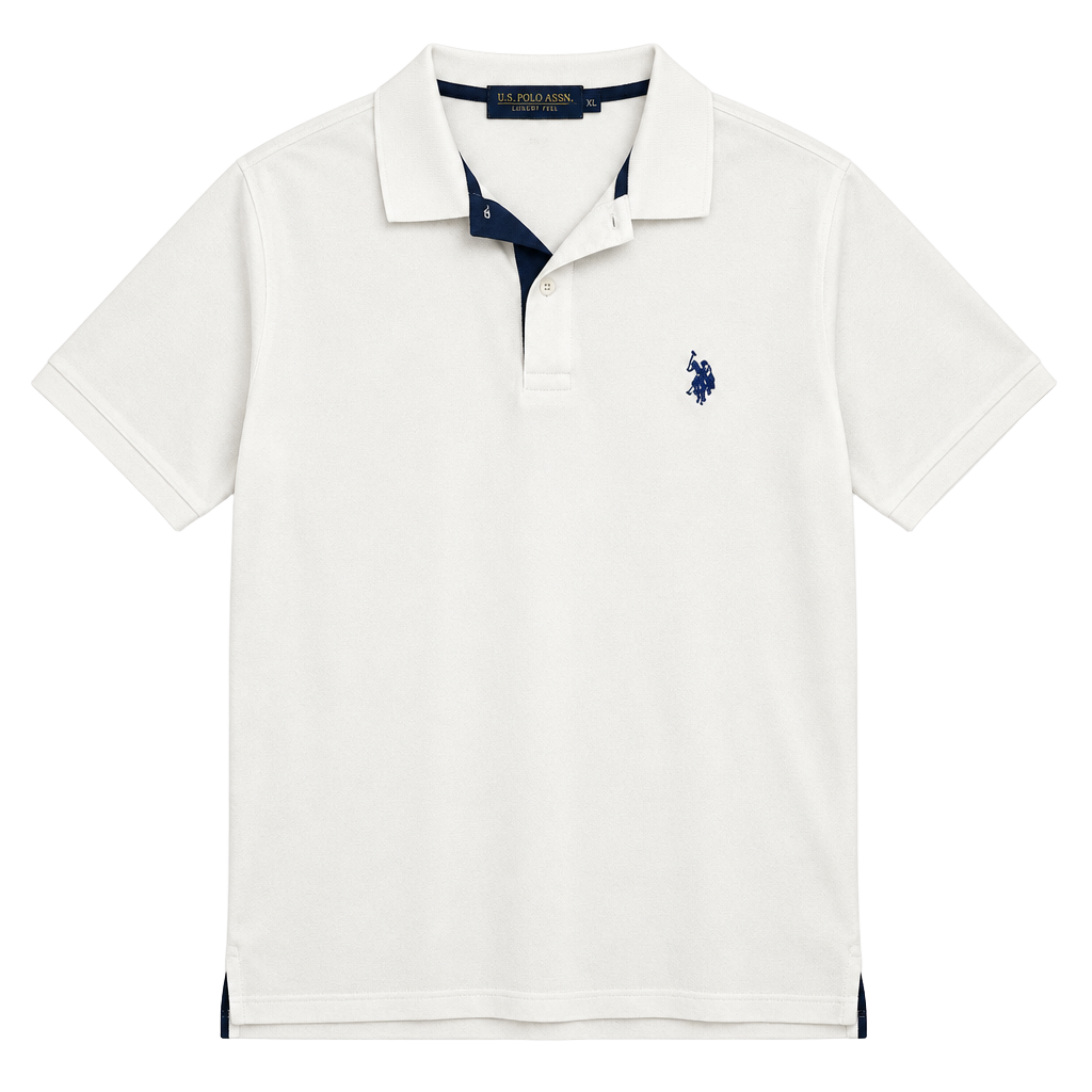 U.S. Polo Assn. Luxury Feel Polo Size XL White Cotton Short Sleeve 1