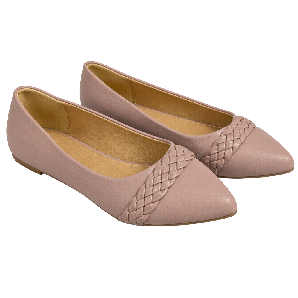Report Pointed Toe Flats Size 7W Pink Braided Slip On Shoes 1