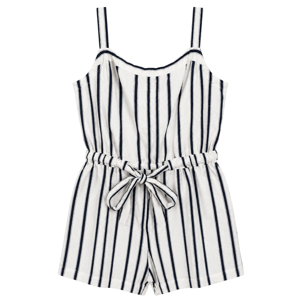 Lane Bryant Striped Romper Size 14 Blue White Tie Waist 1