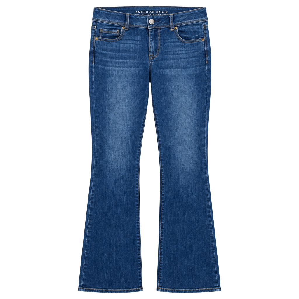 American Eagle Outfitters Kick Boot Jeans Size 8 Long Blue Denim 1