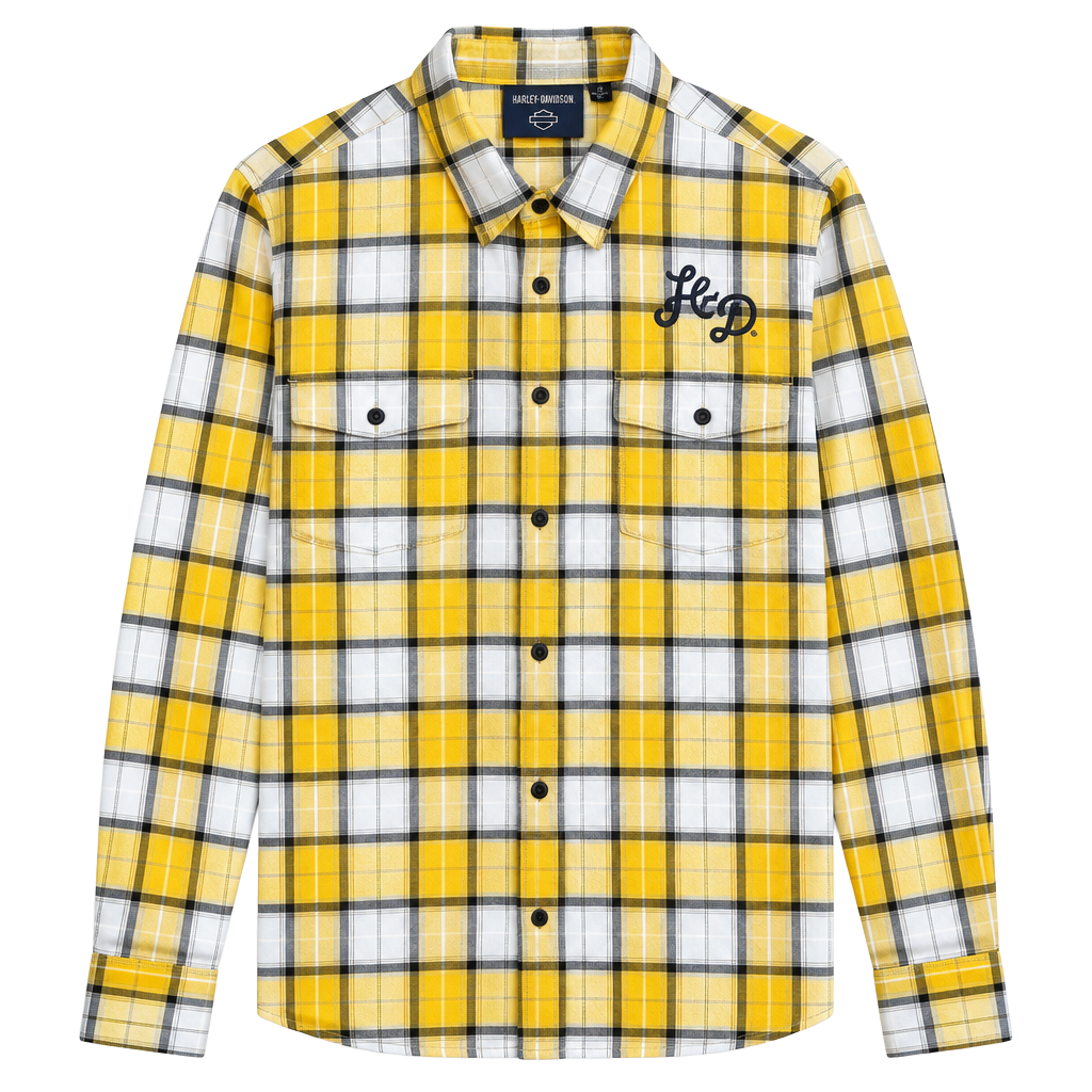 Harley-Davidson Classic Racer Plaid Shirt Size 2W Yellow 1