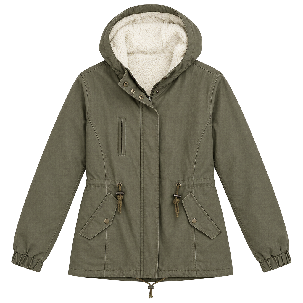 Love Tree Sherpa Lined Parka Jacket Size Large Olive Green 1