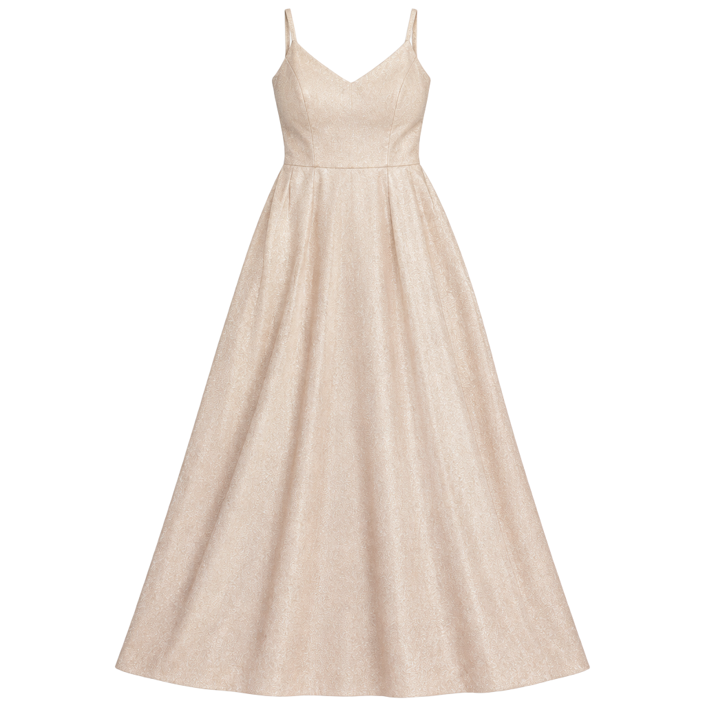 Women’s bridesmaid dress Glitter Knit Spaghetti Strap Gown with Pockets size 17 1