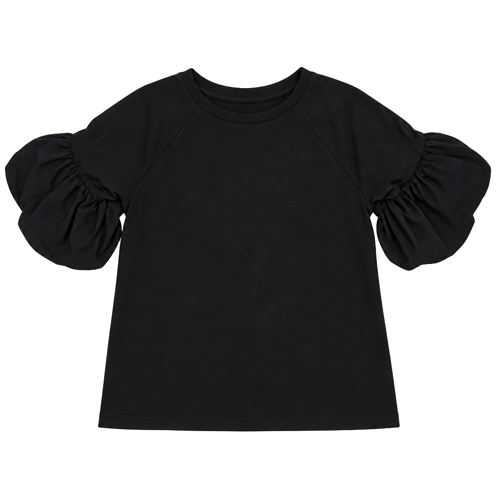 Worthington Puff Sleeve Blouse Size M Black Top 1