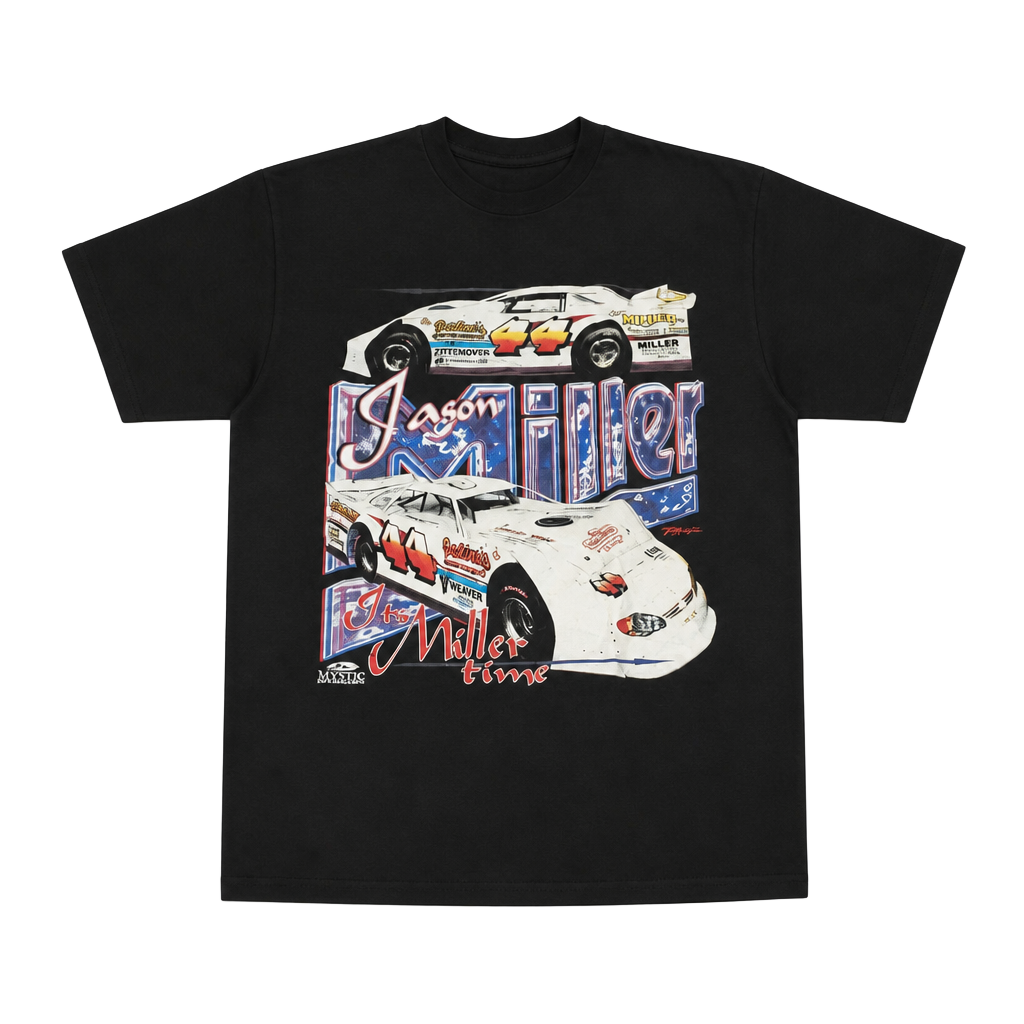 Vintage 2001 Jason Miller #44 Racing It's Miller Time T-Shirt 1