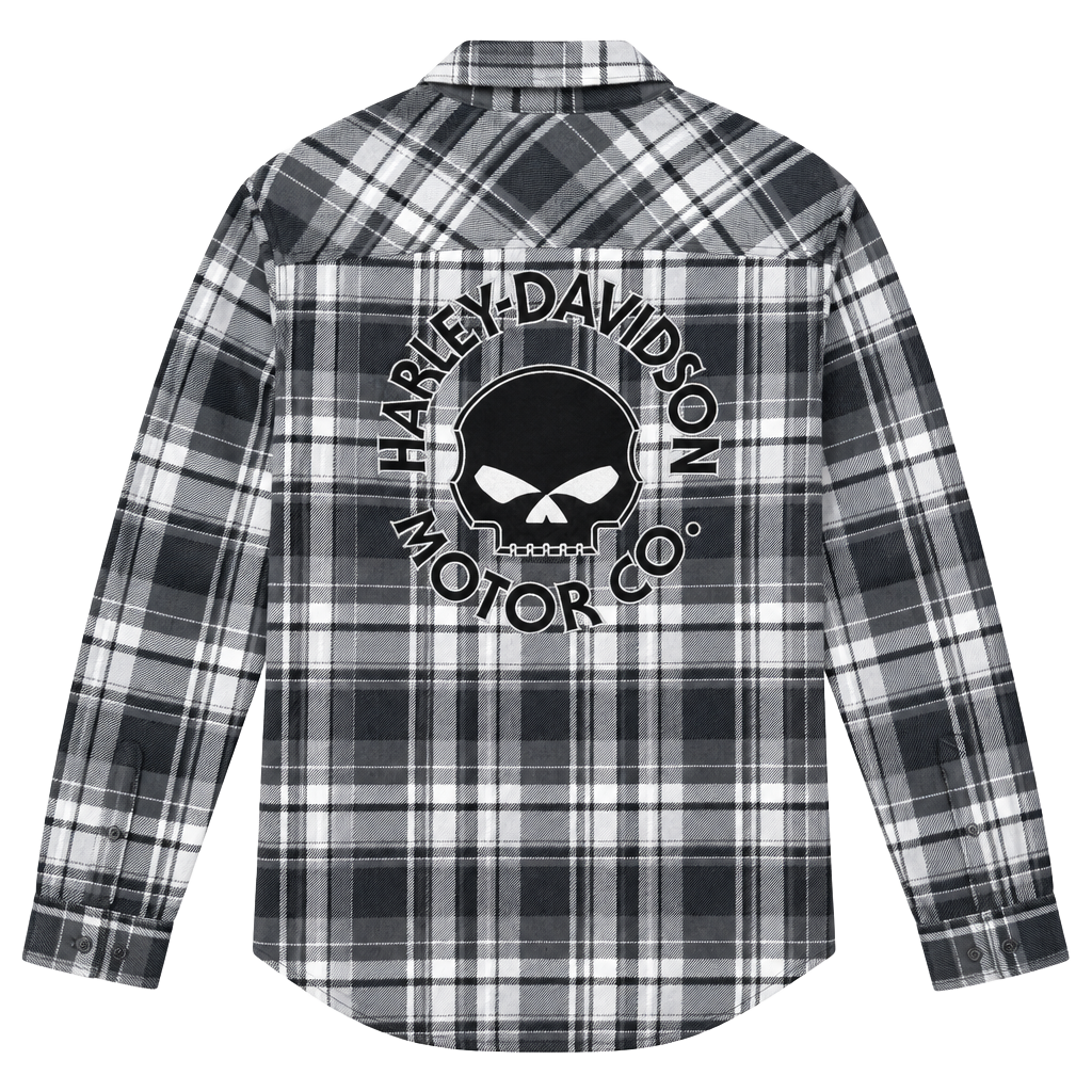 Harley-Davidson Men's Willie G Skull Plaid Long Sleeve Shirt Sz. Small 1
