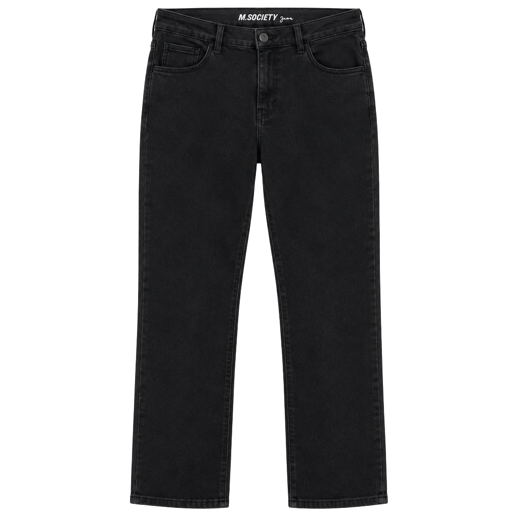 M.Society Jeans 38x34 Black Straight Leg Denim Pants 1