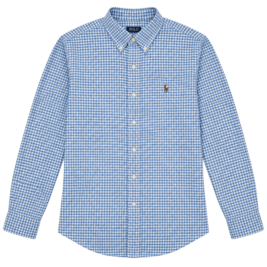 Polo Ralph Lauren Gingham Button-Down Shirt XXL Blue White Classic Fit 1