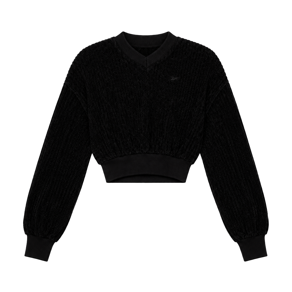 Gymshark Ribbed Crop Sweatshirt Size XS Black 1