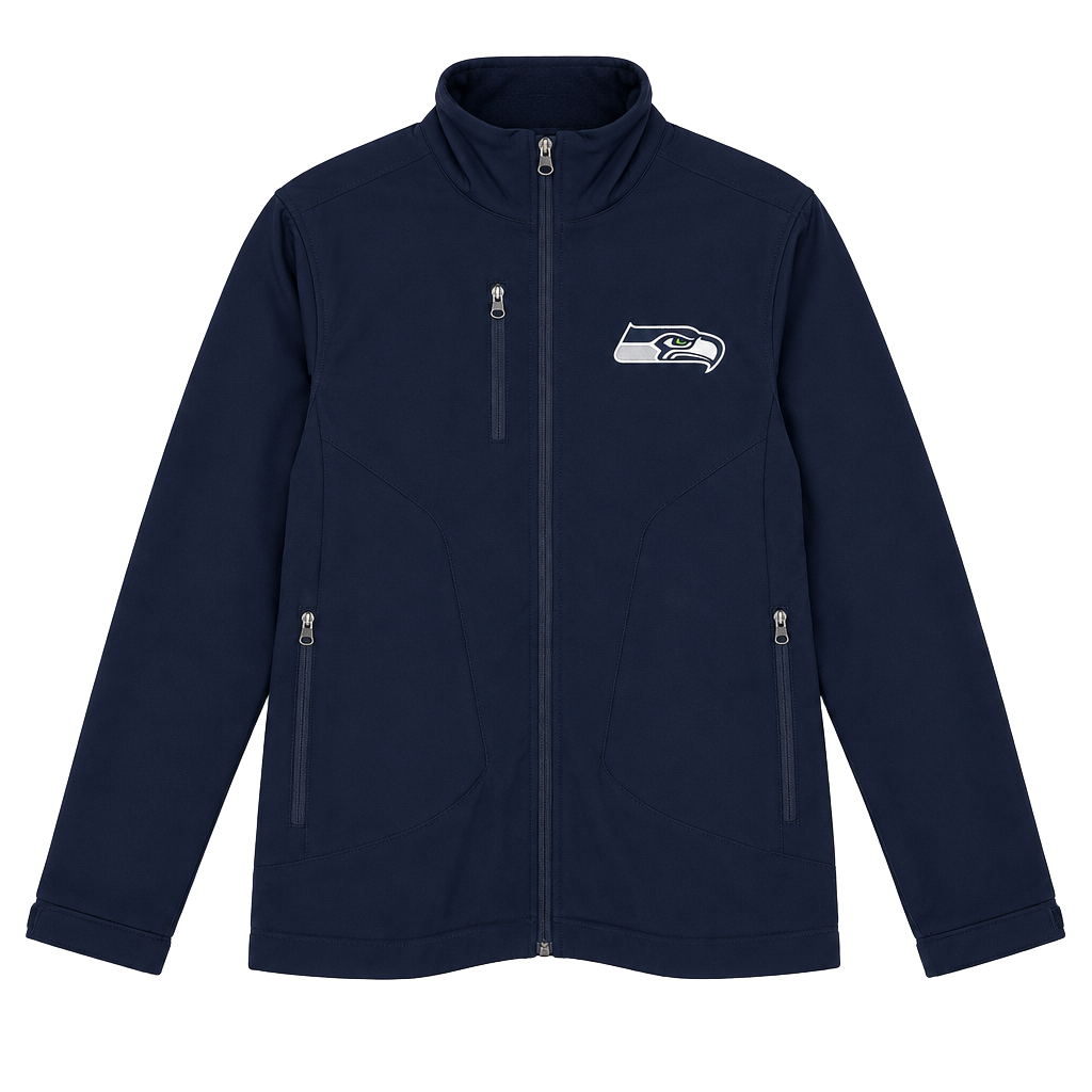 Seattle Seahawks Soft Shell Sports Coat On-Field Jacket Navy Men's ... 1