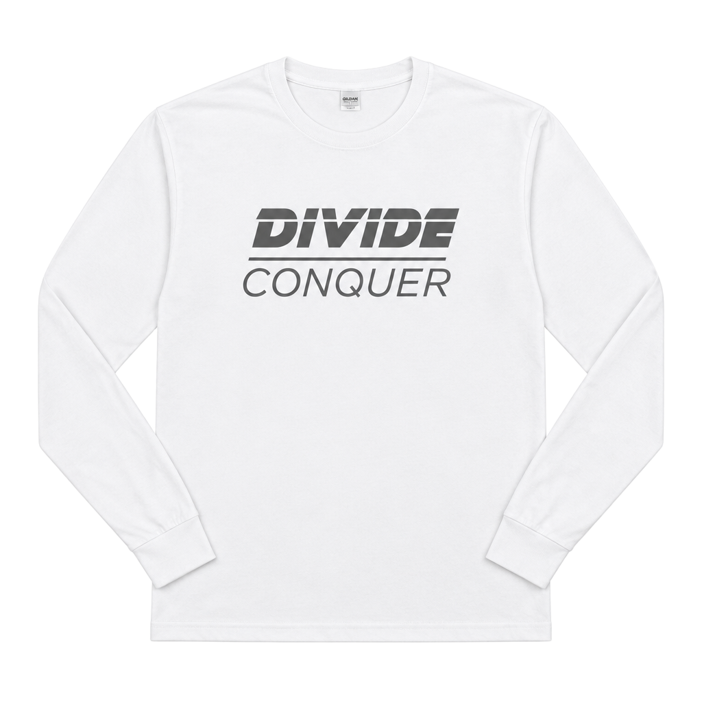 Next Level Apparel Divide Conquer Long Sleeve Size M White 1