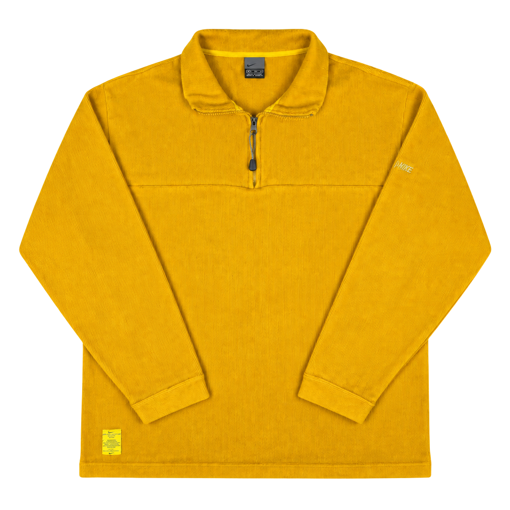 Vintage Nike 90s/2000s Heavyweight Ribbed 1/4 Zip Pullover Gold Yellow Large L 1