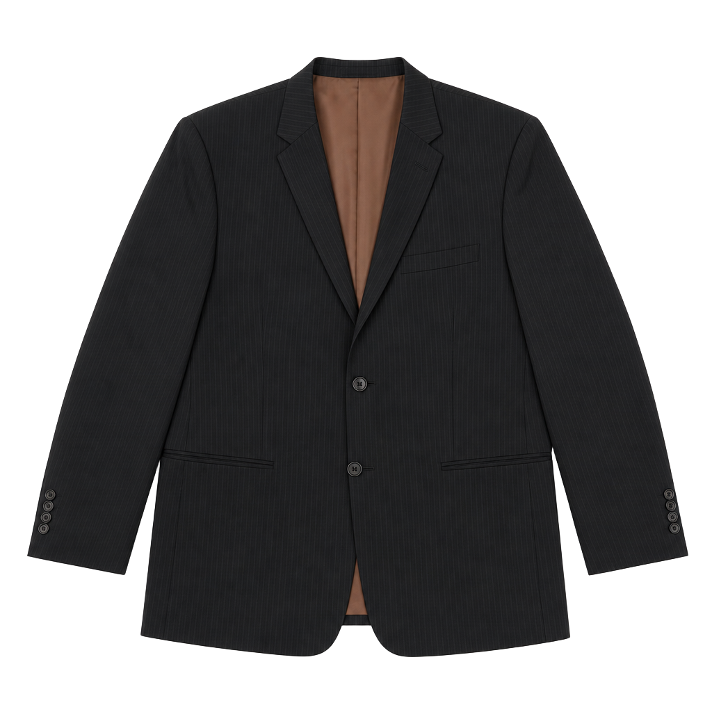 CTR Clothing Perfect Traveler Black Pinstripe Wool Blend Suit Jacket Blazer 44R 1
