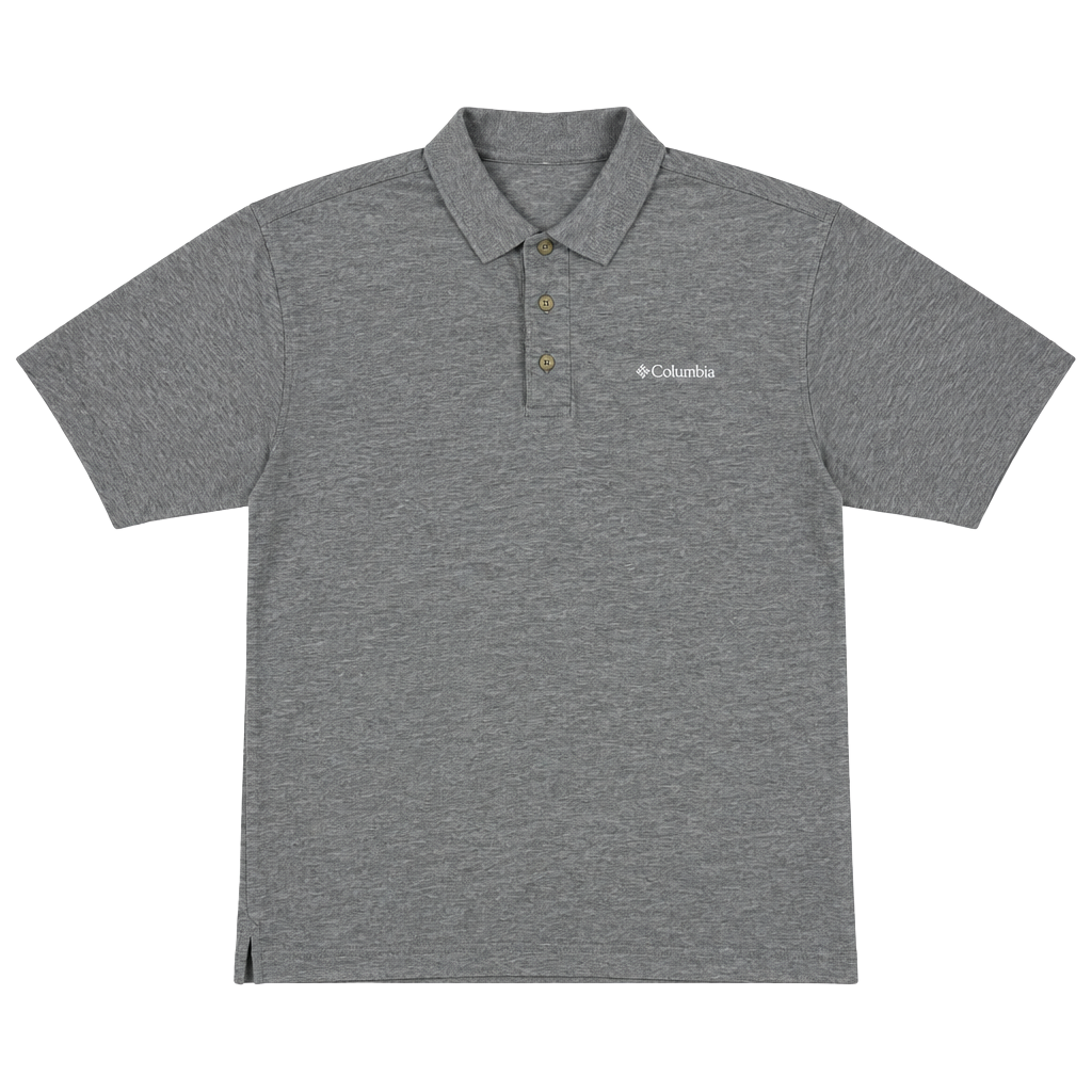 Columbia Polo Shirt Size L Grey Short Sleeve 1