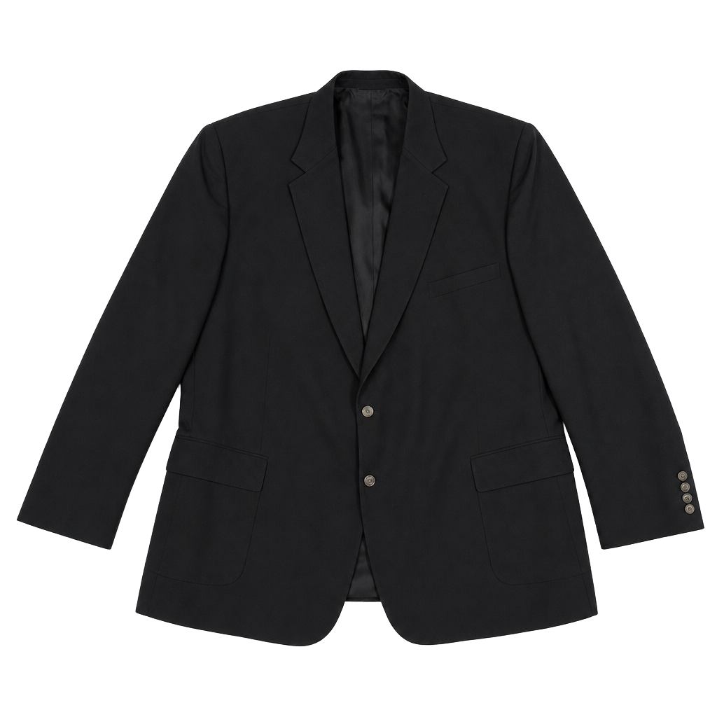Heritage Collection Men's Black Two-Button Blazer with Gold Crest Buttons 1