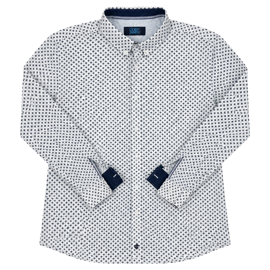 Cody James Long Sleeve Button Down Shirt Size L White 1