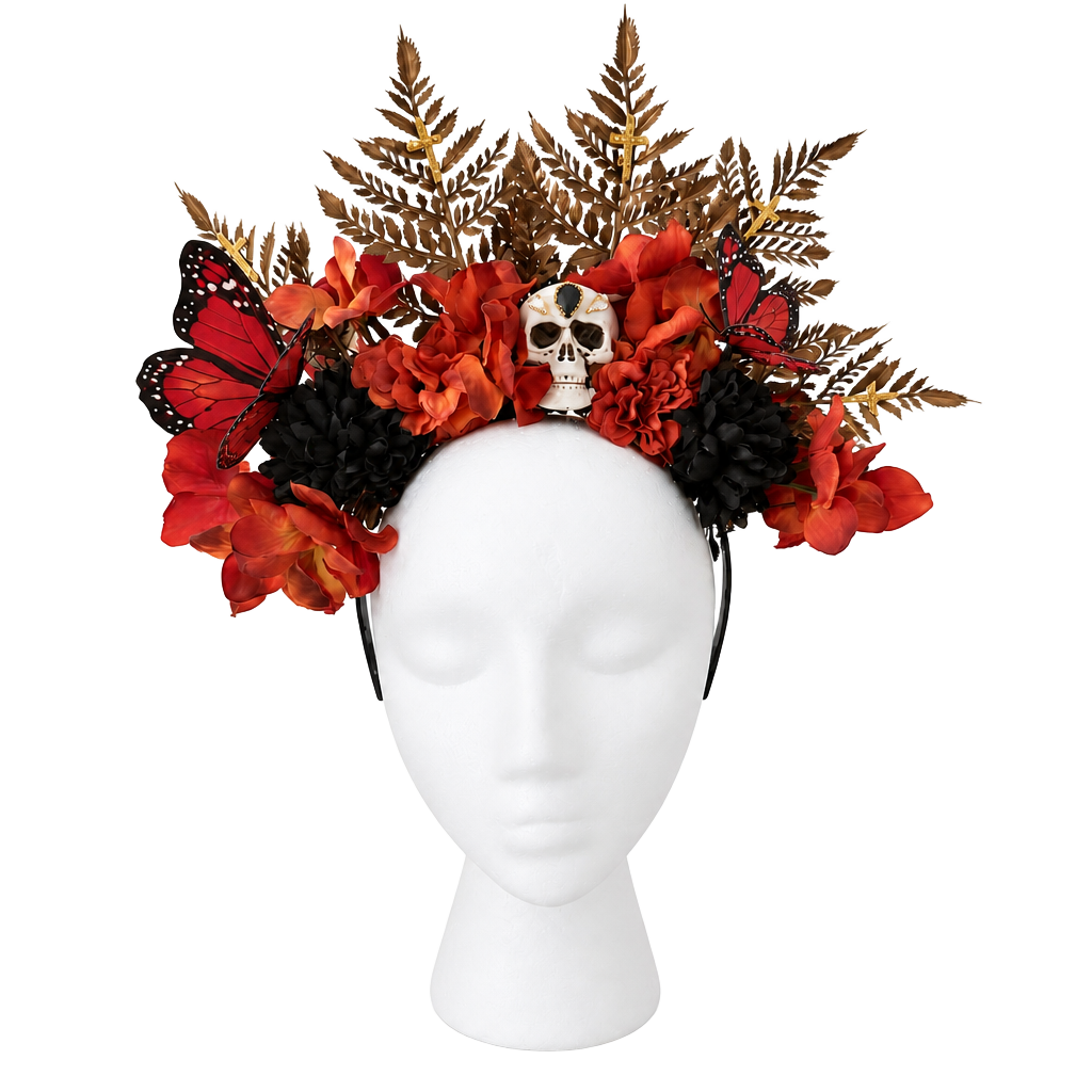Alma Vintage Boutique Handcrafted Dia De Los Muertos Statement Headpiece 1