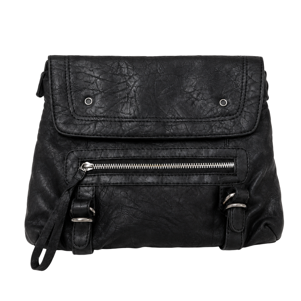 Sorpresa Vintage Style Black Faux Leather bag 1