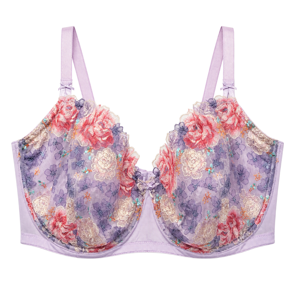 Victoria's Secret Dream Angels Embroidered Rose Unlined Bra Lilac Purple 38G 1