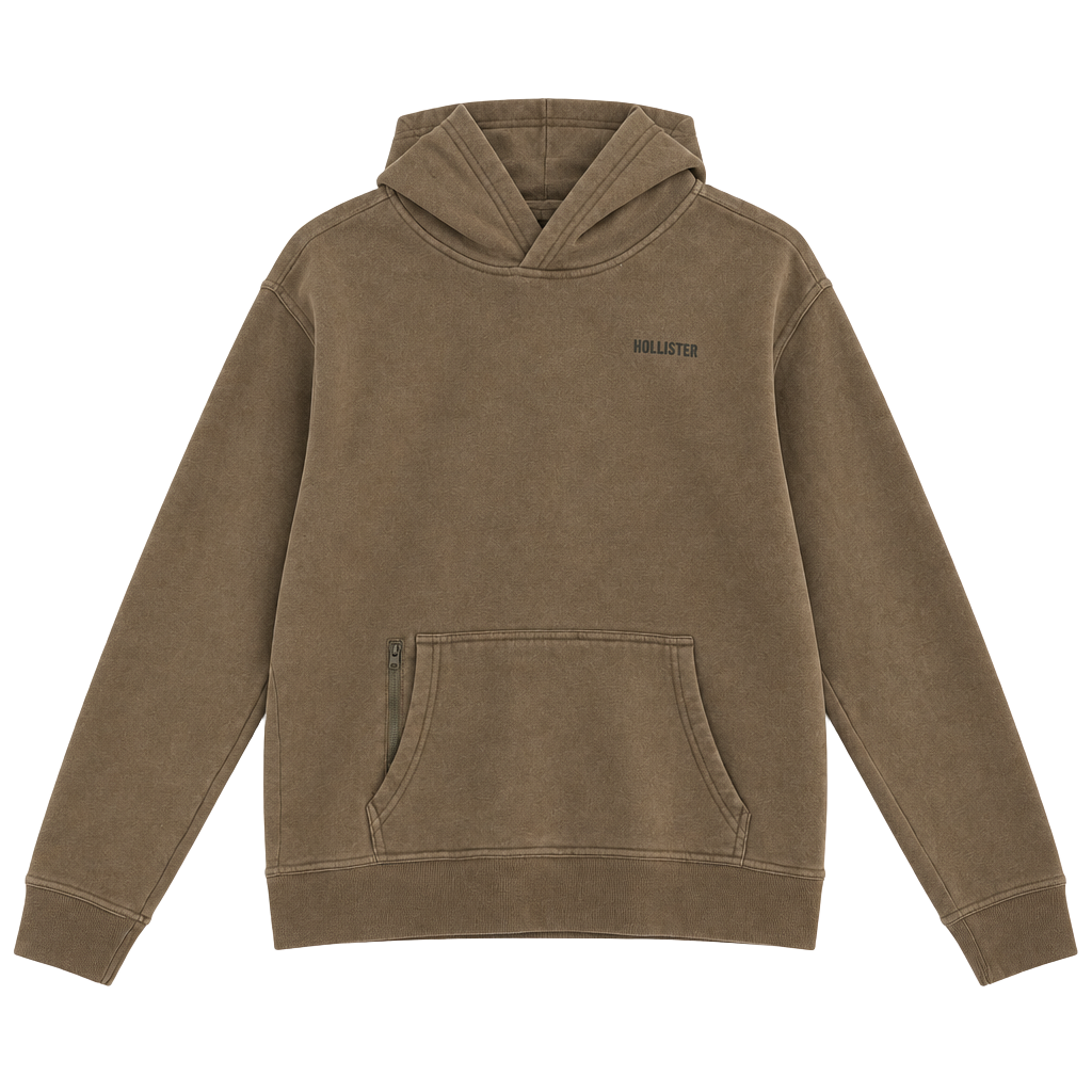 Hollister Relaxed Fit Hoodie Size S Taupe Brown 1