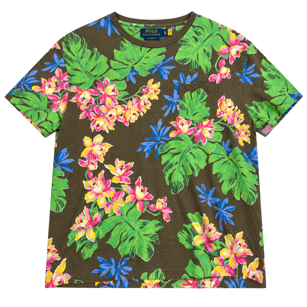 Polo Ralph Lauren Floral Pocket T-Shirt Size L Brown 1