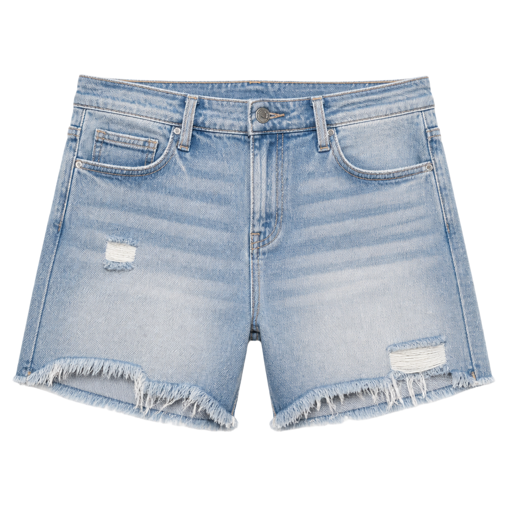Flying Monkey Light Wash Distressed Raw Hem Denim Shorts Size 30 1