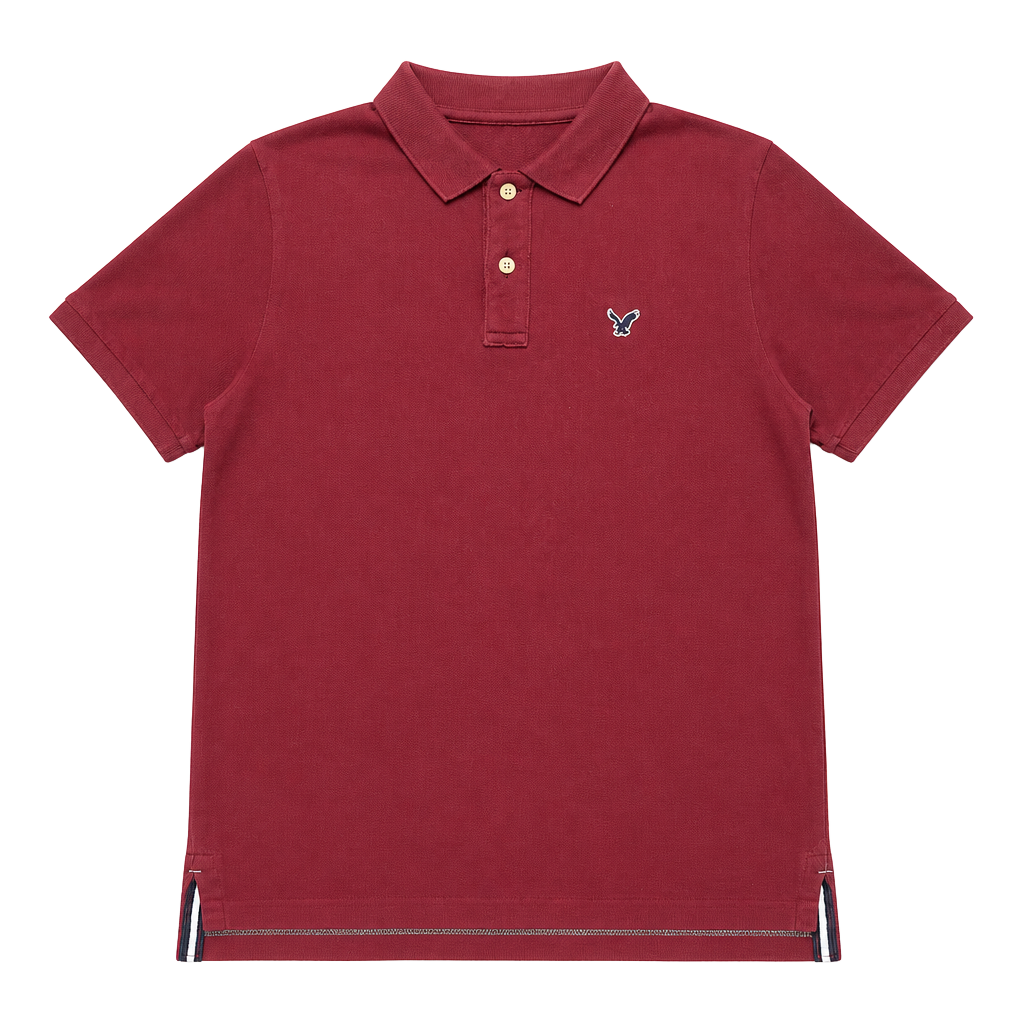 American Eagle Outfitters Men's Vintage Fit Eagle Polo Shirt Maroon XL 1