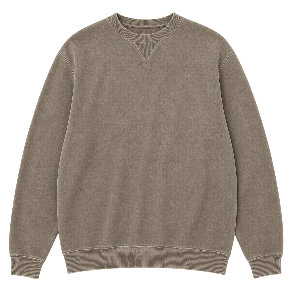 Roundtree & Yorke Outdoors Men's Cotton Blend Fleece Crewneck Sweatshirt Olive Green 1