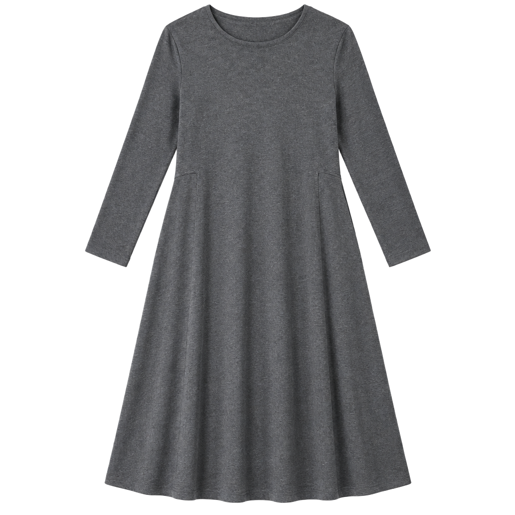 Adrienne Vittadini Dress Size M Gray Long Sleeve Workwear 1