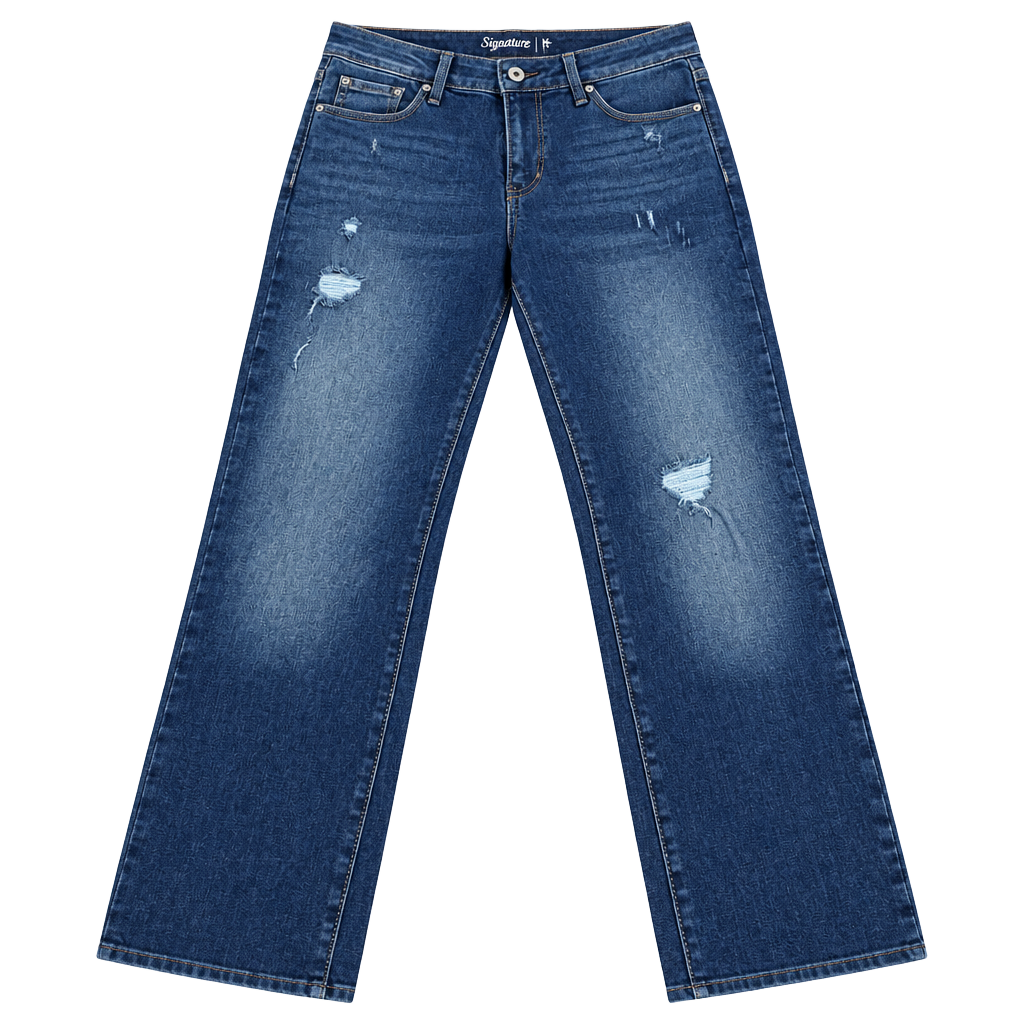 Signature by Levi Strauss & Co. Modern Slim Cuffed Jeans 8-W29 Dark Wash 1