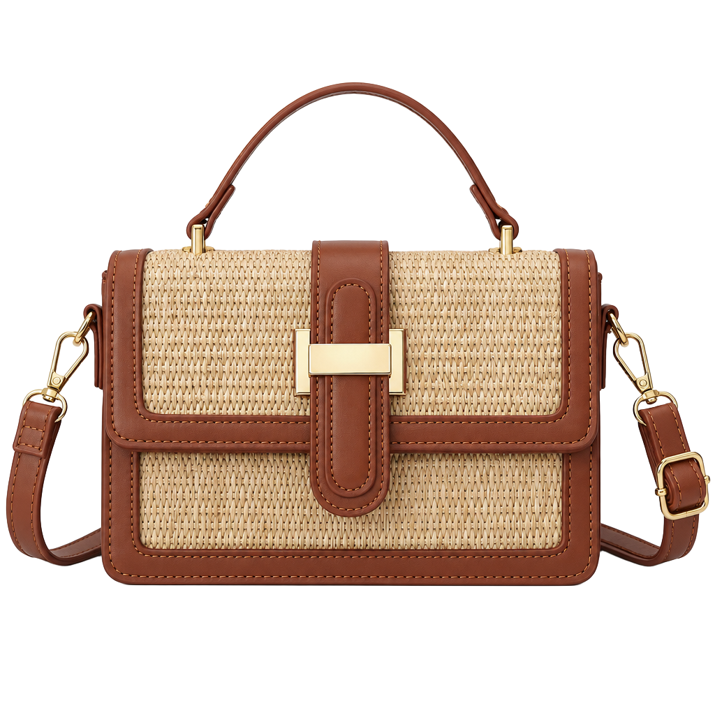 Top Handle Raffia Crossbody Bag New 1
