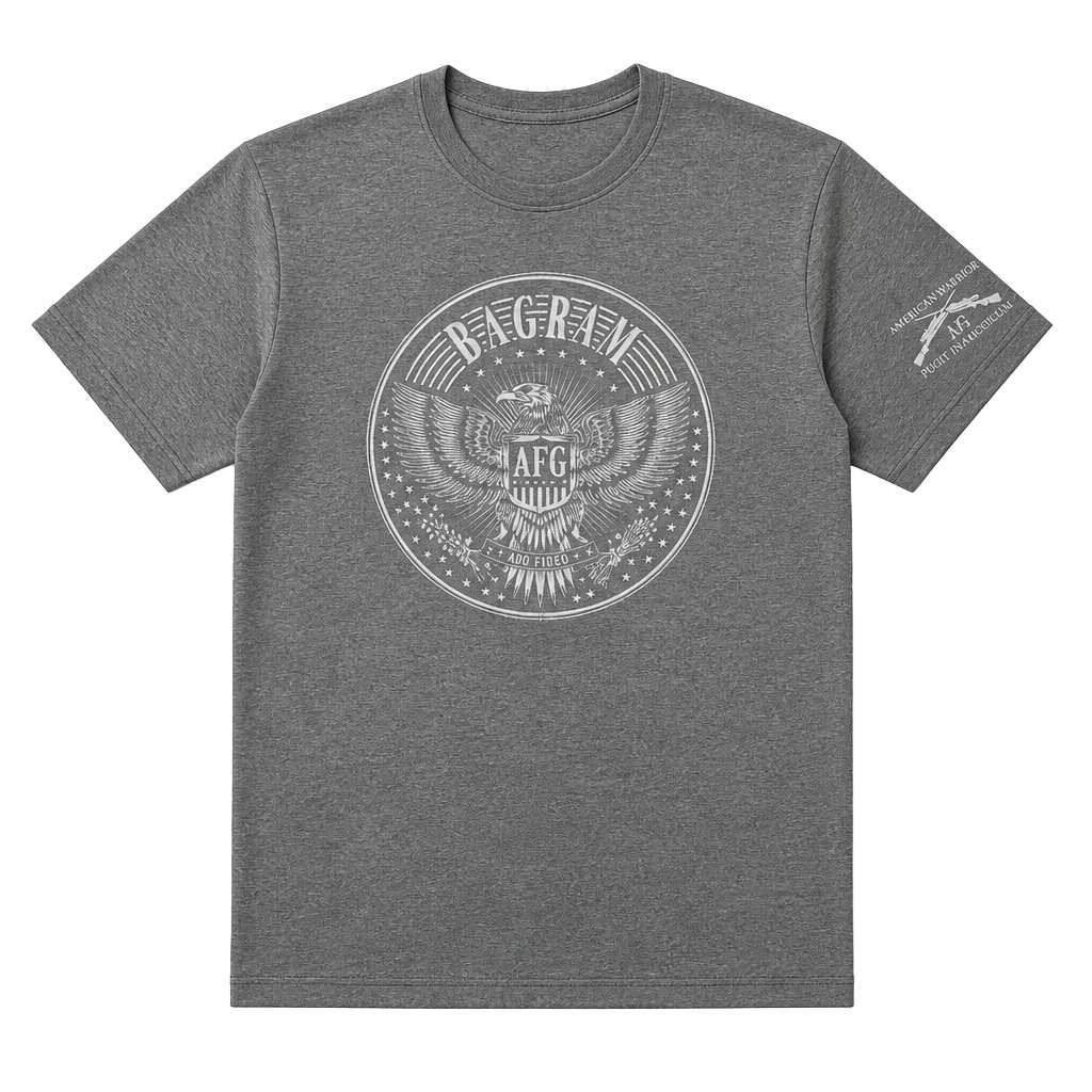 Vintage American Warrior Bagram Air Field AFG Eagle Graphic Mens L T-Shirt 1