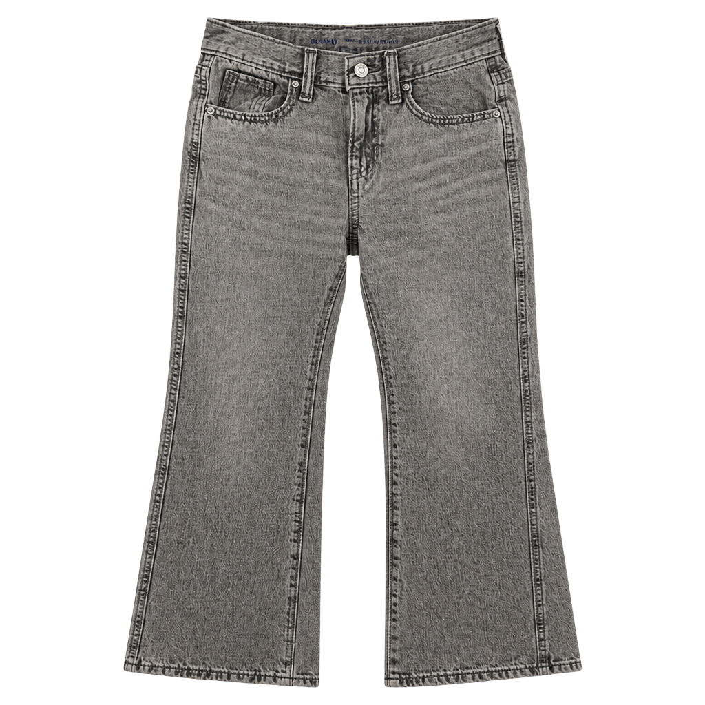 Old Navy Girls High-Rise Baggy Flare-Leg Jeans in Lunar Gray Wash 1