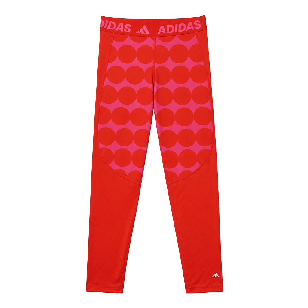 Adidas x Marimekko Techfit Leggings Size XL 14-15Y Red Pink 1
