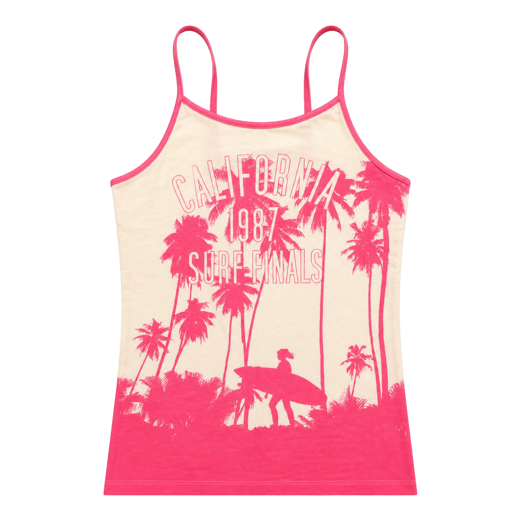 P.S. from Aeropostale Tank Top Size L(12) White Pink Graphic Racerback 1