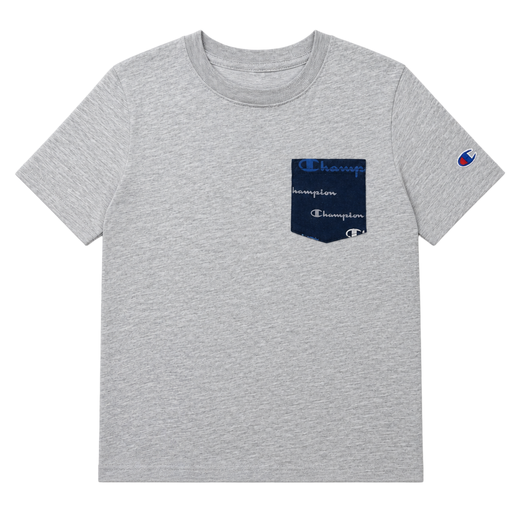 Champion Boys Gray Logo Pocket T-Shirt Size 6 1