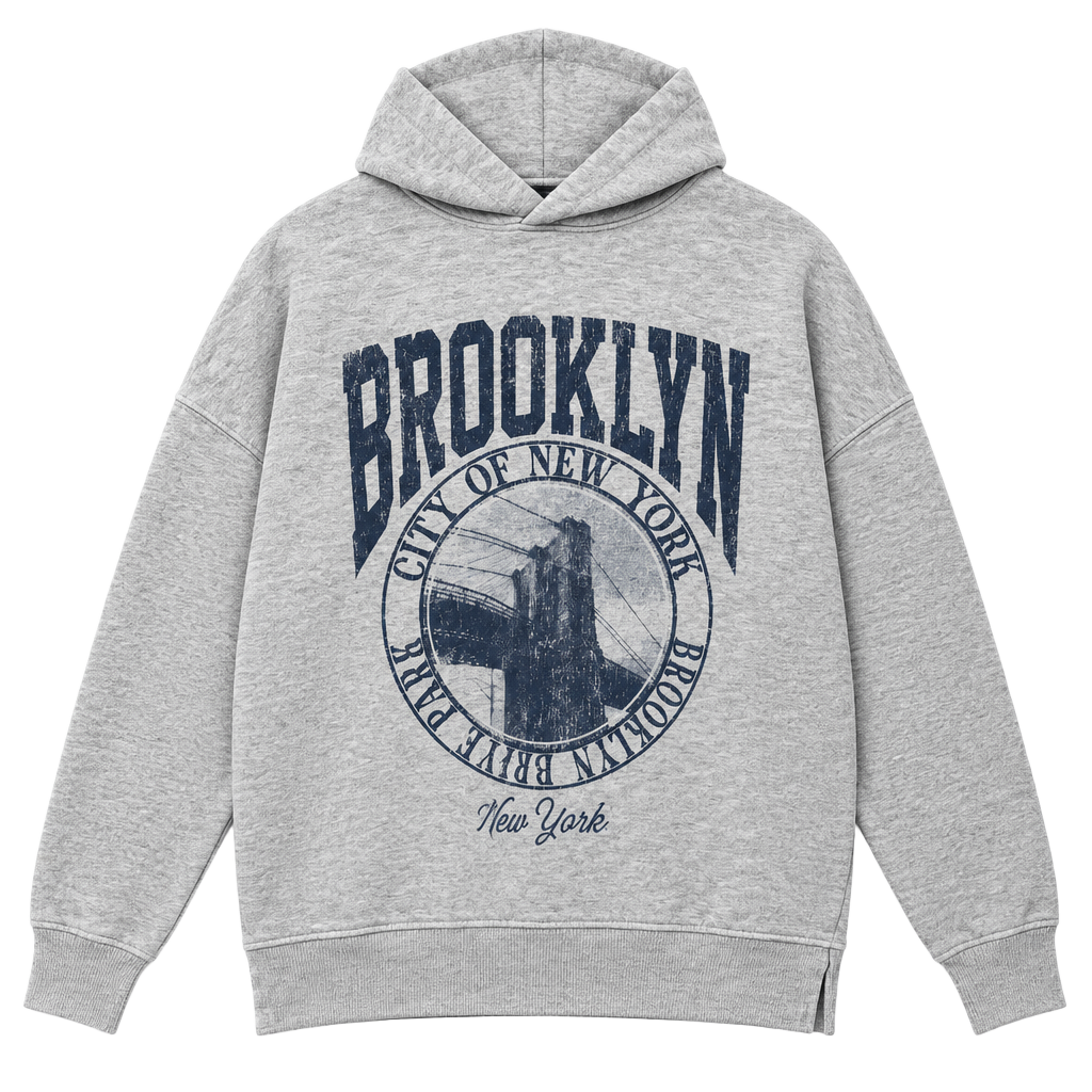 Art Class Girls L 10/12 Brooklyn NYC Graphic Gray Pullover Hoodie 1